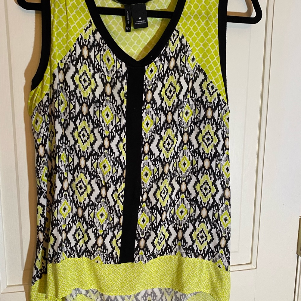 Mint Green and Black Print Top